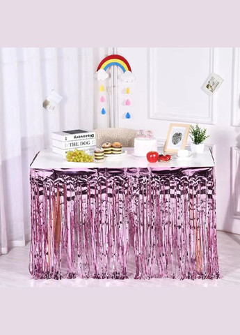 Дождик широкий на стену и стол 74 см на 274 см розовый Jannet Дощик (316658529)