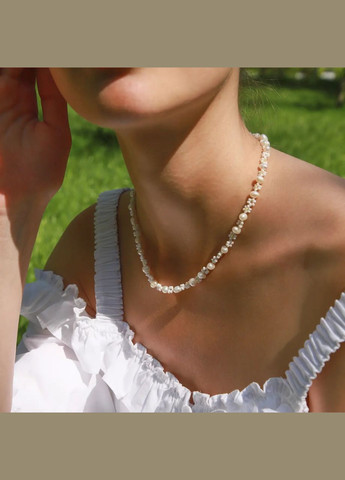 Чокер натуральні Перли + бісер квітка зі вставкою Циркон фур-ра гіп-ний сплав колір золото d-6мм+- L-42-47см No Brand циркон, перли (культивовані) латунь, бісер золото (302752394)