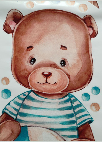 Виниловые наклейки на стену Мишка моряк (лист 30 х 90 см) Б478-2 No Brand (302242042)