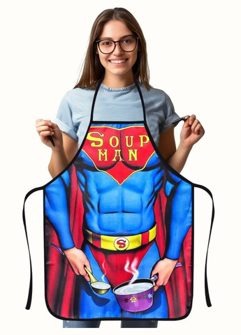 прикольний Спайдермен Soup Man 80 на 60 см різнобарвний Jannet Фартух (328597179)
