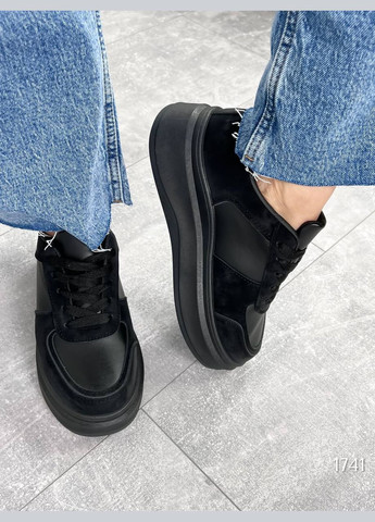 Черные демисезонные комфортные женские кроссовки No Brand