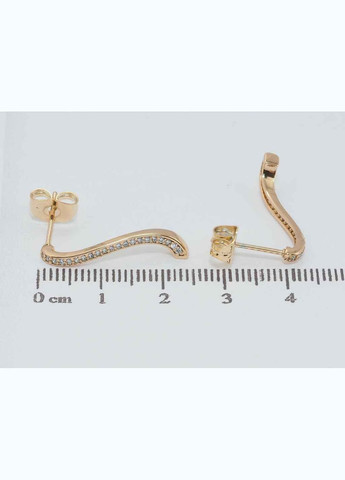 Серьги Позолота 18K пусеты "Волнистые дорожки циркония" (159684) Xuping Jewelry (356457410)