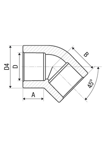 Кутник 45° PP-r 63 мм ITAL (316094865)