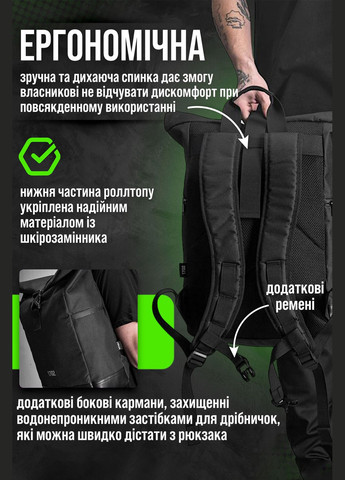 Вмісткий стильний молодіжний повсякденний рюкзак роллтоп міський стиль для дівчат та хлопців універсальний світовідбиваючий Without (303106744)