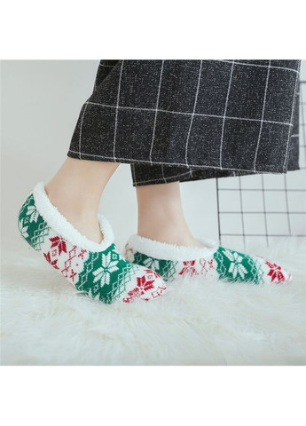 Комбинированные теплые тапочки-носки со стопперами новогодние новогодние (362135733)