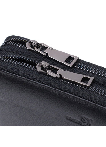 Мужской клатч на два отделения из натуральной кожи 22684 Черный st leather (297993018)