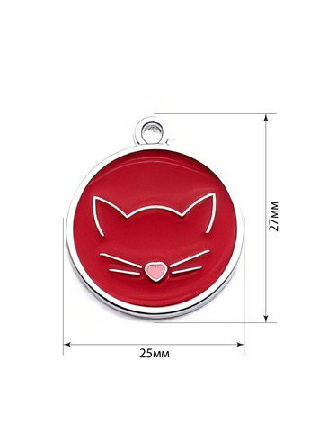 Адресник для кота Circle Cat Red 25х27мм Ekostar (368307163)