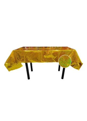 Скатертина клейонка із фольги з голограмою 270 на 100 см золотистий Jannet скатертина (336376983)