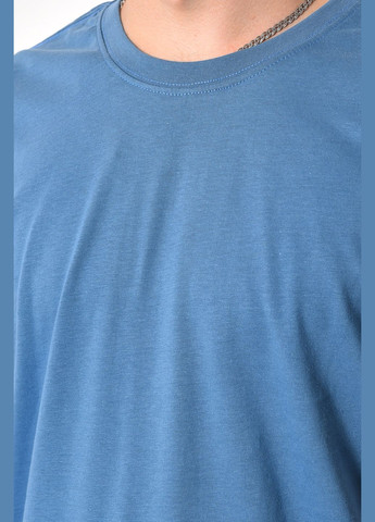 Синяя футболка мужская однотонная синего цвета Let's Shop