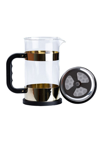 Заварник для чаю 1 літр френч пресом скляний Золотий HP33538GL TS Kitchen (321997759)