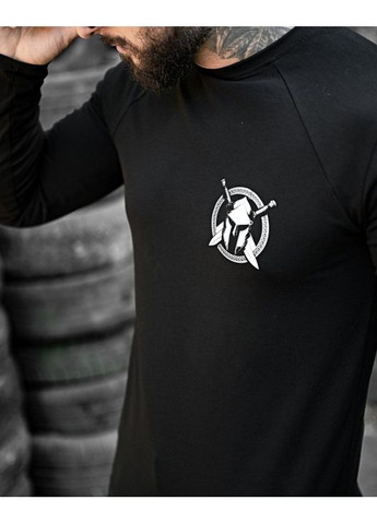 Армійський чоловічий лонгслів з принтом чорний Freedom (358932532)