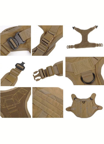 Шлея для собак K9 Long, тактический жилет с ручкой, Коричневый М (62-84 см) No Brand (303355857)