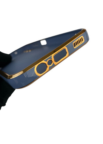 Чехол для Galaxy A14 5G SM-A146 с кольцом MagSafe с золотой окантовкой на самсунг а14 синий gs1 Samsung (366230034)