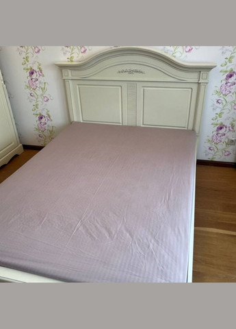 Простирадло на резинці 180х200 лілово-бежеве Страйп Мікросатин 9906 Ananasko (330823126)