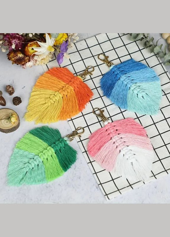 Набір макраме для творчості та ручного в'язання брелока для ключів або декору на сумку 10х16см, рожевий No Brand (369802863)