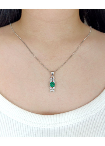 Підвіска срібна зі смарагдом "Nano" FS-004 No Brand Підвіска (367960118)