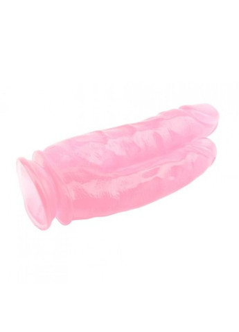 Фаллоимитатор двойной на присоске прозрачный  Hi-Rubber 9.4 INCH Pink Chisa (303882772)