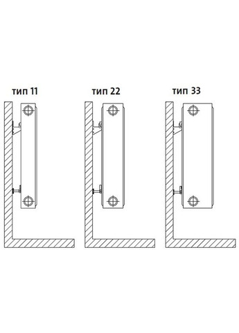 Універсальний комплект Lкронштейнів навісного кріплення панельного радіатора NS-1017 (2шт) Cristal (299997648)