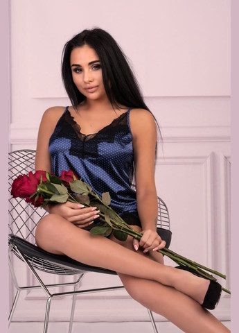 Синий демисезонный комплект белья (топ, шортики) Livia Corsetti