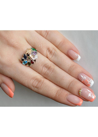 Серебряная кольца с золотыми вставками Silver Style (367268315)