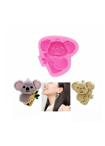 Молд для сережок Коала маленький 45 на 35 мм рожевий Jannet молди (354330840)