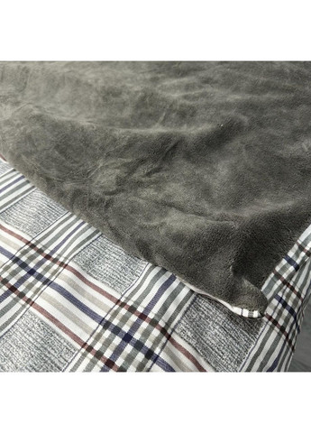 Ексклюзив: постільна білизна євро (Сатин/Велюр). Розкішний комплект сірого кольору 200*230 см. No Brand (370710012)