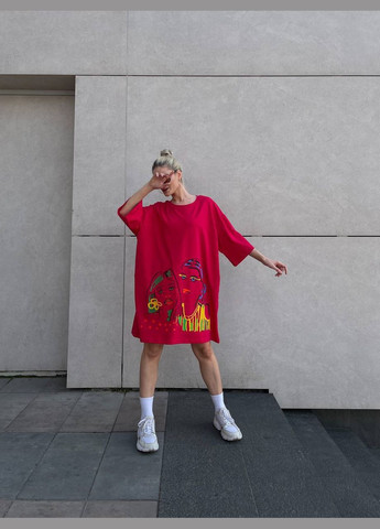 Жіноча футболка-сукня з принтом No Brand - (325833808)