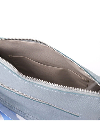 Цікава напівкругла сумка для жінок з натуральної шкіри 22908 Сіро-блакитний Vintage (357494895)