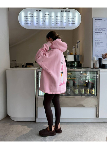 Жіночий худі оверсайз на флісі з принтом на спині MonCher (369733345)