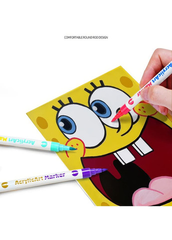 Двосторонні акрилові маркери, 24 шт. (48 кольорів), універсальний набір для паперу, скла, дерева, тканини No Brand (369802796)