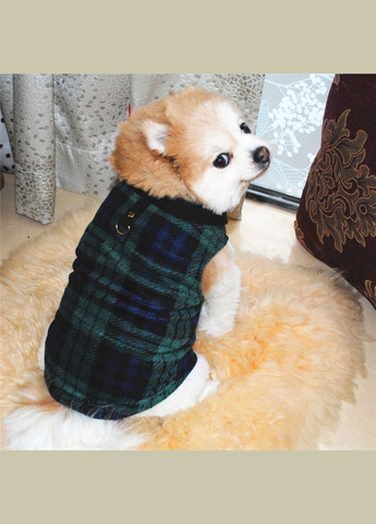 Жилетка для собак с кольцом Pet Style "Клетка" Зеленая XS No Brand - (323237615)