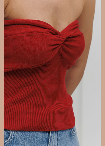 В'язаний топ-тубус із фігурним ліфом чорний Arjen — 294907263