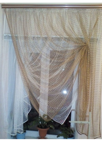 Кухонная занавеска Дина кофейный и молочка No Brand (372134018)