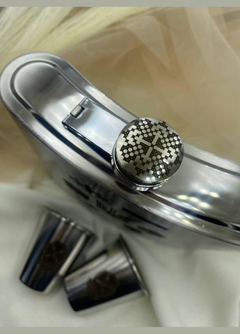 Набір фляга 200 мл+4 стакан+лійка без коробки з лазерним гравіюванням Konik (338379427)