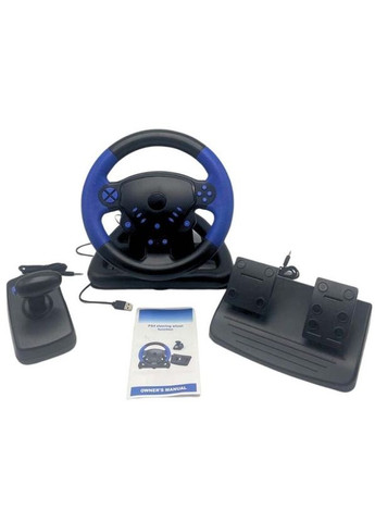 Ігровий вібраційний гоночний кермо з ручкою та педалями 4 в 1 PS3/PS2 (2065245522) No Brand (328261679)