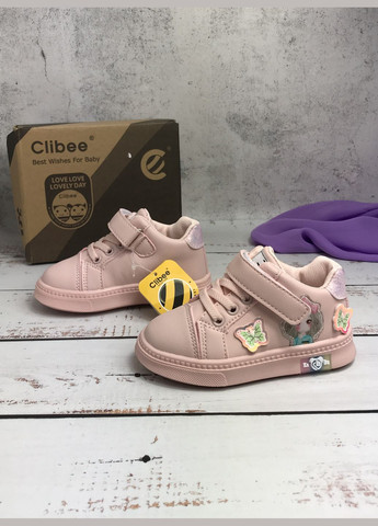 Рожеві осінні кросівки хайтопи дитячі для дівчинки рожевий (783) Clibee