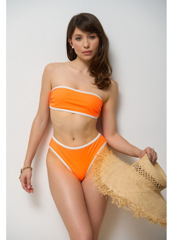 Помаранчевий купальник жіночий роздільний бандо neon помаранчевий роздільний Handy Wear