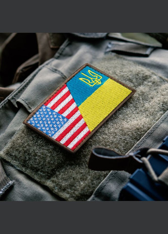 Набор шевронов 2 шт. с липучкой Флаг Украины и США 5х8 см IDEIA (275870559)