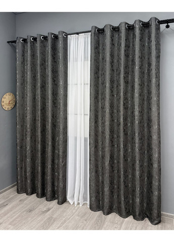 Комплект штор на люверсах Лен мрамор Pavliani № 1667ш 150х250 см 2 шт (37-0170) VR-Textil (317461218)