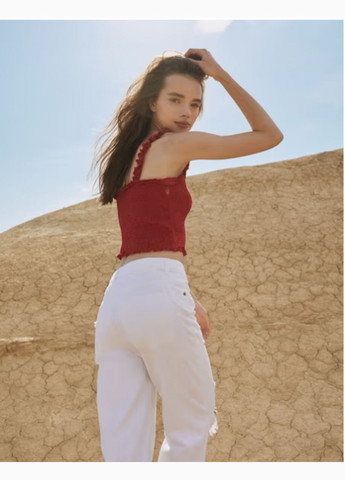 Белые джинсы маломерные з розрізом анкл Mango - (316629163)