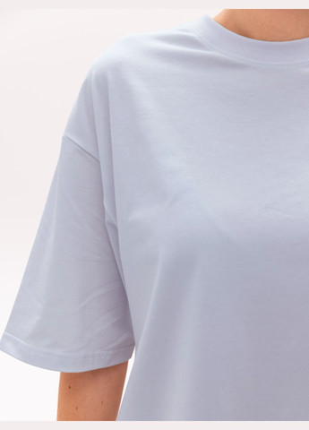 Голубая летняя футболка оверсайз женская с коротким рукавом Роза