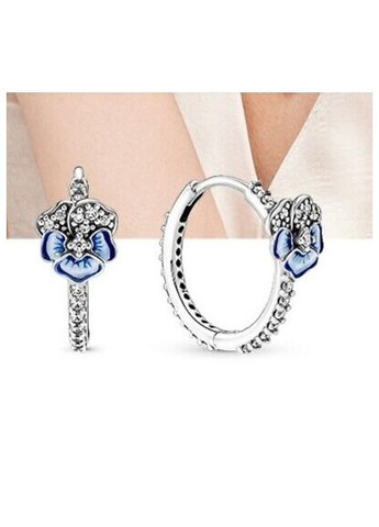 Серебряные серьги с бриллиантами "Голубая фиалка" 290775C0 Kabluchka (355344359)