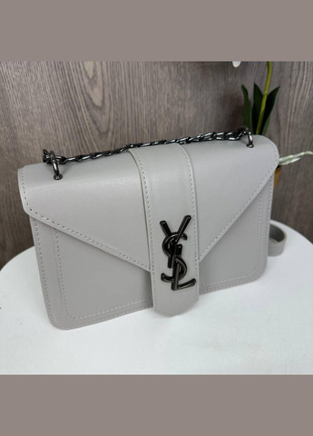 Жіноча міні сумочка клатч на плече з ланцюжком, маленька сумка YSL Сірий No Brand (334730623)