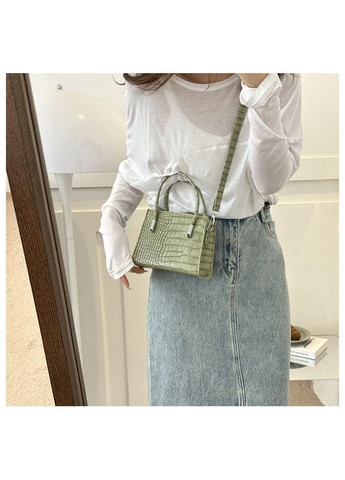 Женская сумка кросс-боди 7358 рептилия зеленая No Brand (366871849)