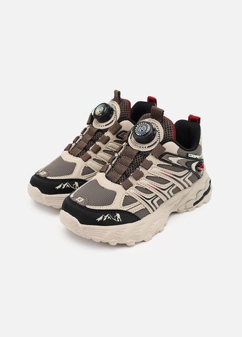 Бежеві Осінні кросівки для хлопчика, на пласкій підошві колір бежевий цб-00273891 Kimboo