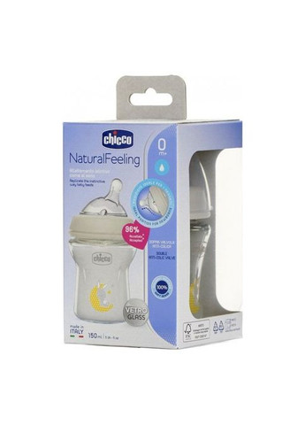 Пляшечка для годування Chicco Natural Feeling силікон. повільний потік 150 мл (268139670)