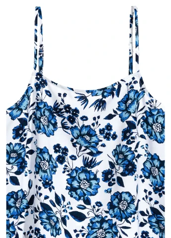 Топ літо,білий в сині візерунки, Divided H&M (297849101)