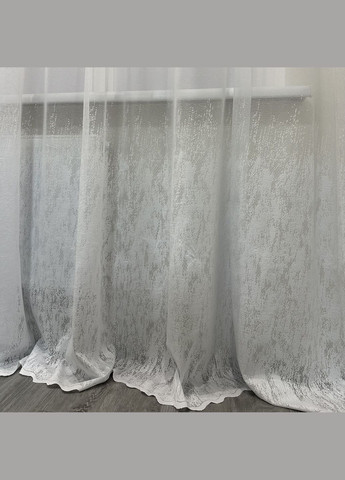 Готовий пошитий тюль з мармуровим низом білого кольору 400х270 см No Brand (299712225)