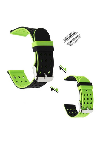 Двухсторонний ремешок с перфорацией для Apple Watch 38mm / 40mm / 41mm Black&Green Primo (262296455)