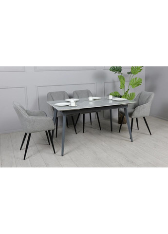 Стол Люкс серый глянец 1200/1800х800х760 серые ноги Prestol (355889675)